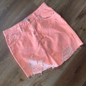 L Coral Jean Skirt